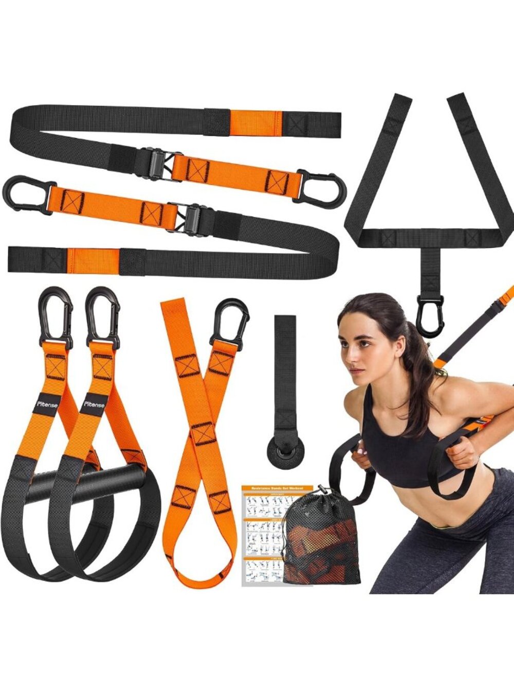 Full Body Resistance Training Kit - Adjustable Suspension Straps, Door Anchor